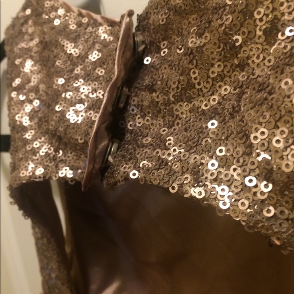 Esley Small Gold Sequin Open Back Tank Short Dress - Picture 4 of 16